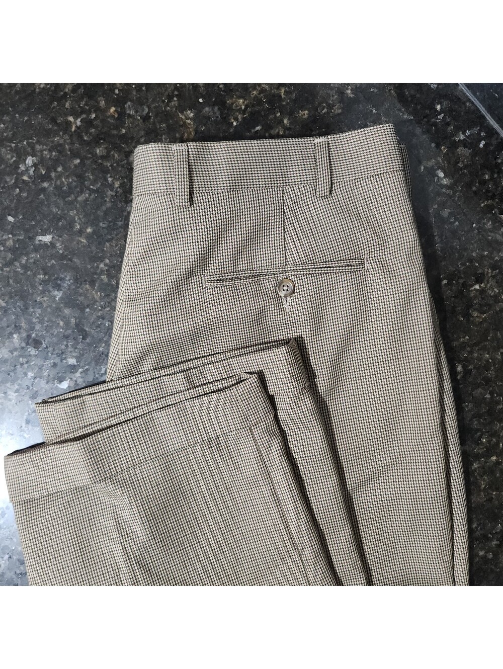 Vintage Ralph Lauren Dress Pant Trousers Slacks Houndstooth 36x32 Pleated Cuffed